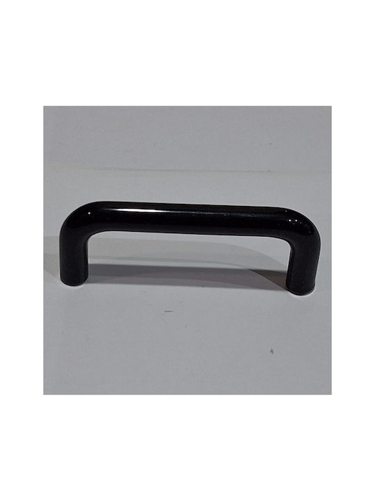 Italian Furniture Handle Eureka 11692-096-ino Black Matte Size 9.6cm