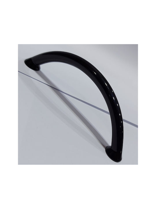 Italian Furniture Handle Eureka 11693-096-ino Black Glossy Size 9.6cm