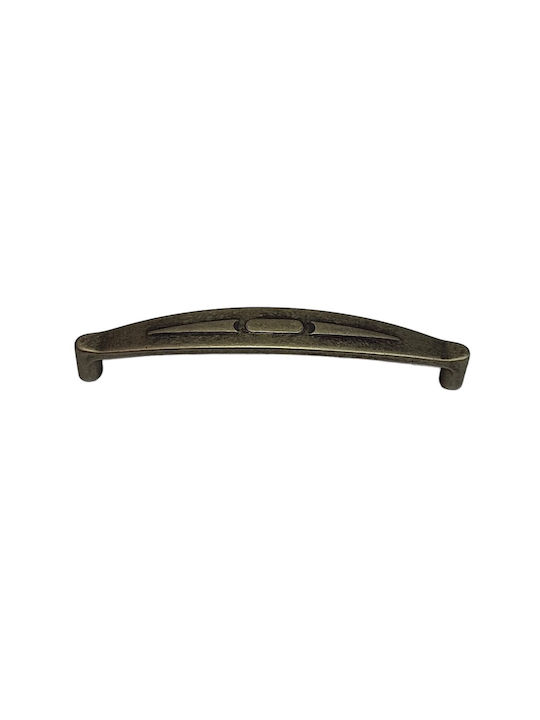 Italian Furniture Handle Eureka 9412-128-arg1 Aged Silver Size 12.8cm