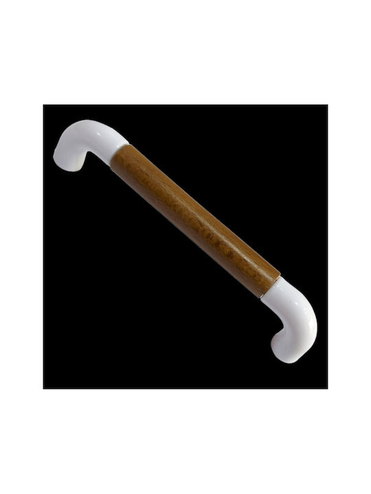 Italian Furniture Handle Eureka 11685-096-lef1 White Wooden Size 9.6cm