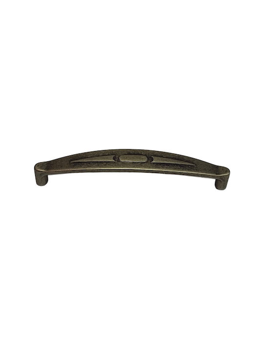 Italian Furniture Handle Eureka 9412-128-arg1 Aged Silver Size 12.8cm