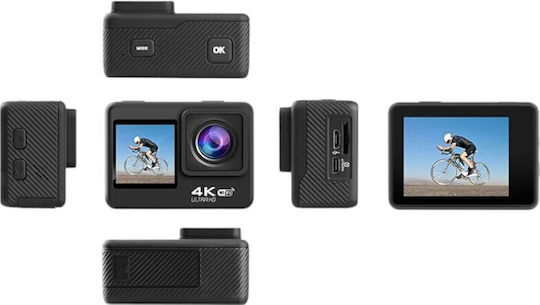 V8R Action Camera 4K Ultra HD Υποβρύχια (με Θήκη) με Οθόνη Αφής 2" και Wi-Fi Μαύρη
