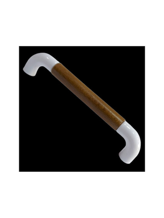 Italian Furniture Handle Eureka 11685-096-lef1 White Wooden Size 9.6cm