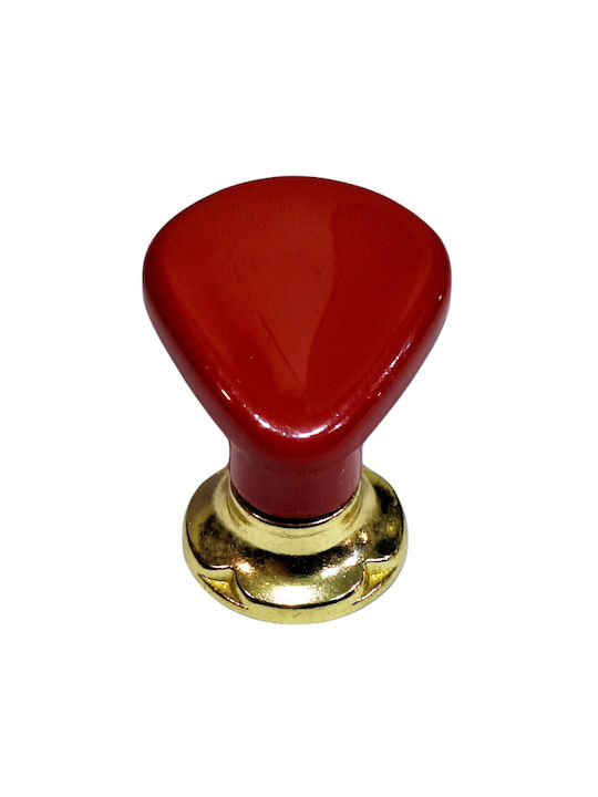 Italian Furniture Knob Acm 11422-000-ino1 Gold-Red Diameter 30