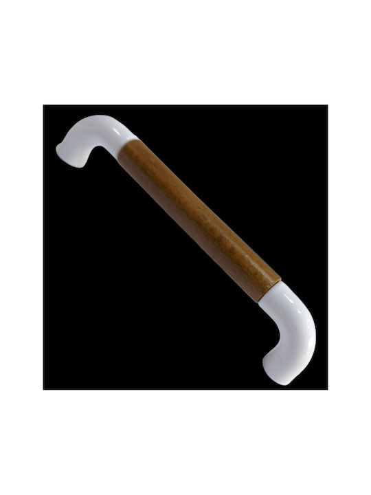 Italian Furniture Handle Eureka 11685-096-lef1 White Wooden Size 9.6cm