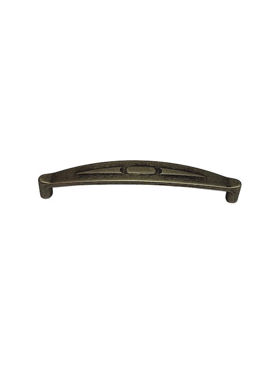Italian Furniture Handle Eureka 9412-128-arg1 Aged Silver Size 12.8cm