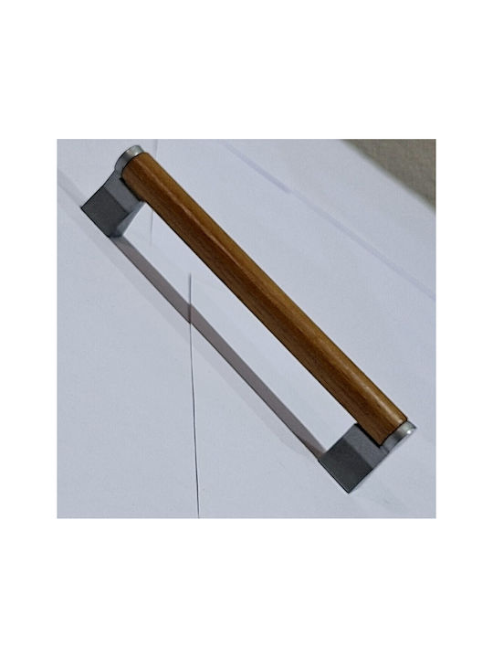 Wooden Italian Furniture Handle Eureka 11678-128-10c Size 12.8cm Zamak Wood