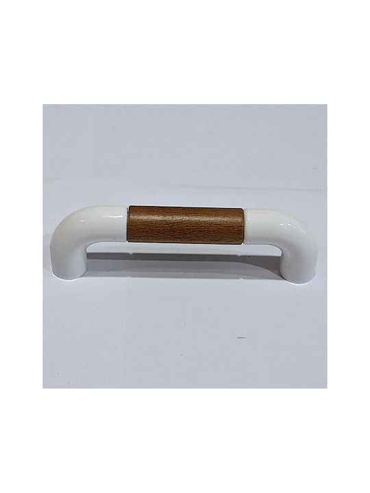 Italian Furniture Handle Eureka 11685-096-lef1 White Wooden Size 9.6cm