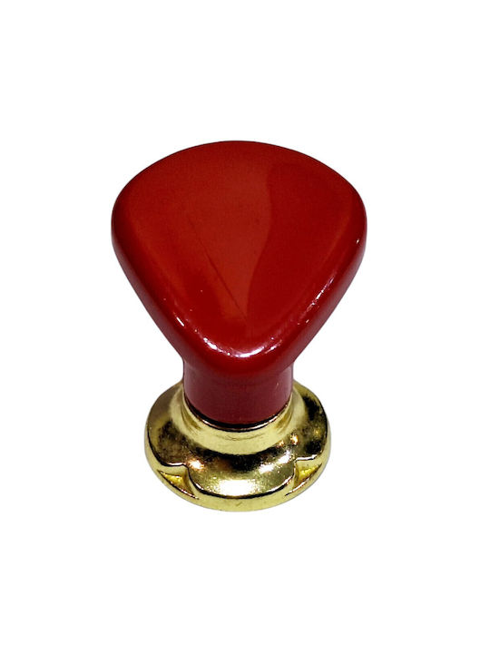 Italian Furniture Knob Acm 11422-000-ino1 Gold-Red Diameter 30