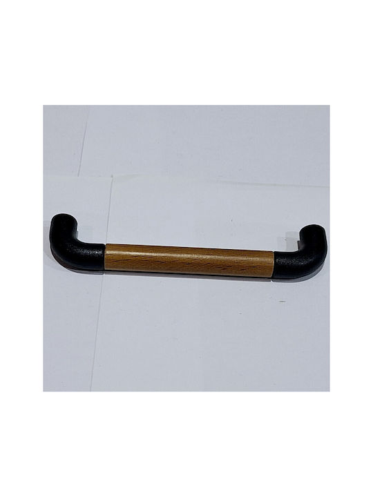 Italian Furniture Handle Eureka 11687-064-lef1 Black Matte Wood Size 6.4cm