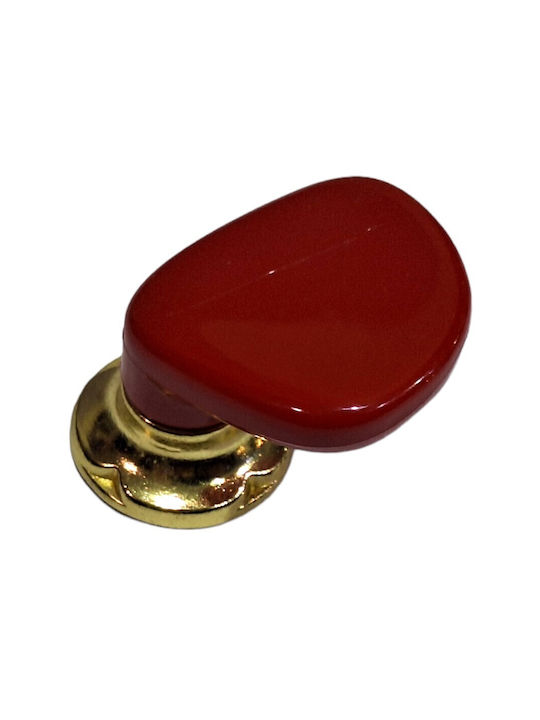 Italian Furniture Knob Acm 11422-000-ino1 Gold-Red Diameter 30
