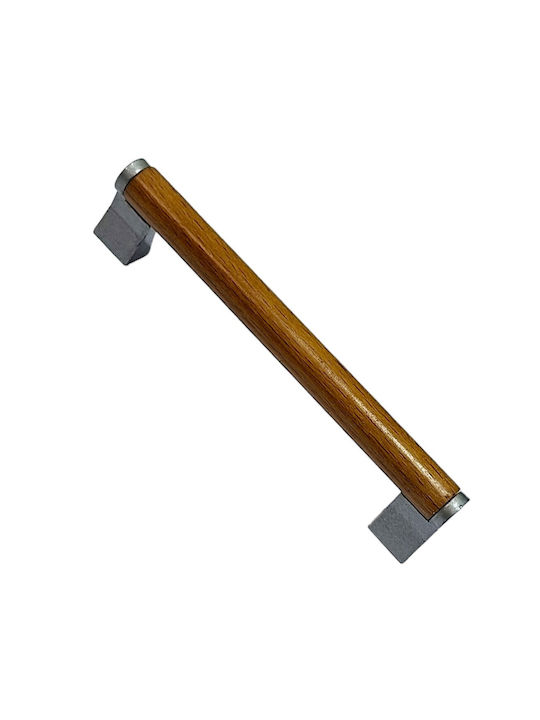 Wooden Italian Furniture Handle Eureka 11678-128-10c Size 12.8cm Zamak Wood