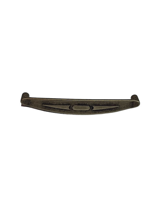 Italian Furniture Handle Eureka 9412-128-arg1 Aged Silver Size 12.8cm