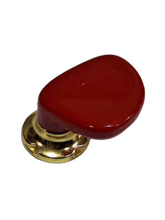 Italian Furniture Knob Acm 11422-000-ino1 Gold-Red Diameter 30