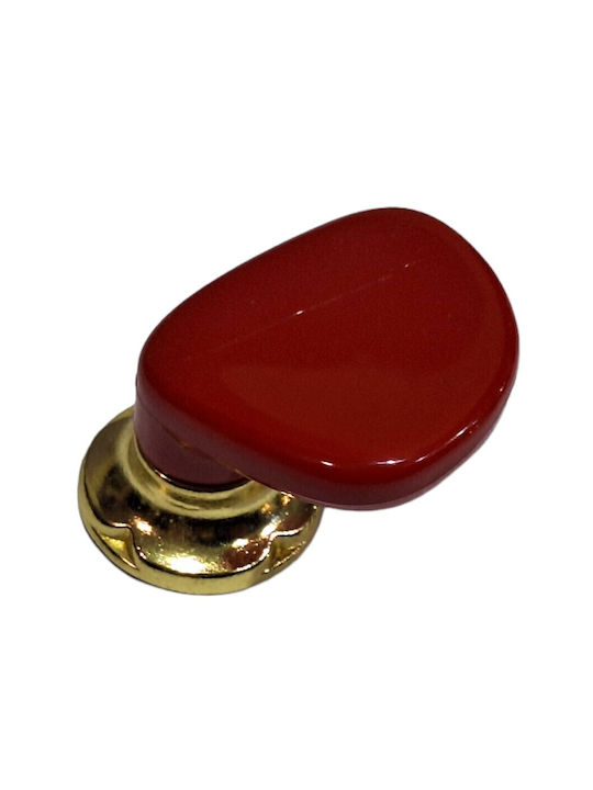 Italian Furniture Knob Acm 11422-000-ino1 Gold-Red Diameter 30