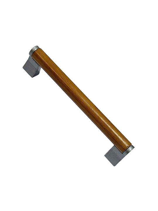 Wooden Italian Furniture Handle Eureka 11678-128-10c Size 12.8cm Zamak Wood