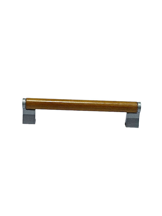 Wooden Italian Furniture Handle Eureka 11677-096-10c Size 9.6cm Zamak Wood