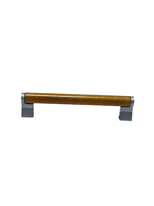 Wooden Italian Furniture Handle Eureka 11677-096-10c Size 9.6cm Zamak Wood