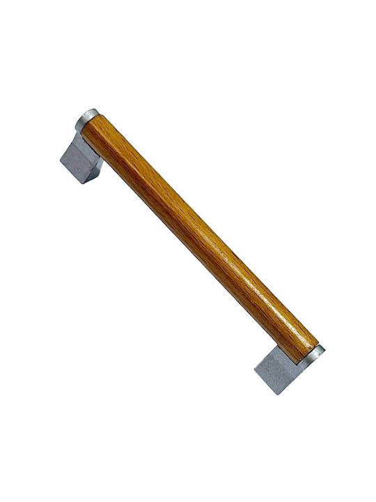 Wooden Italian Furniture Handle Eureka 11678-128-10c Size 12.8cm Zamak Wood