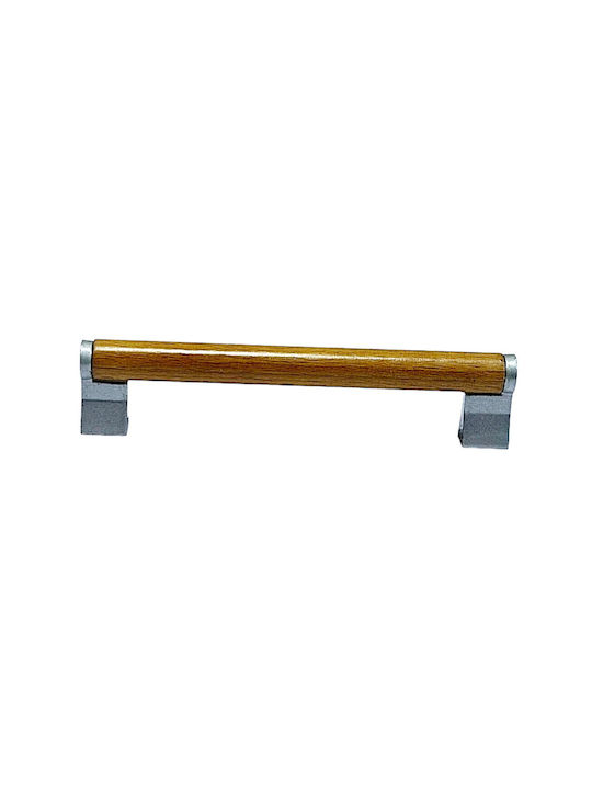 Wooden Italian Furniture Handle Eureka 11678-128-10c Size 12.8cm Zamak Wood