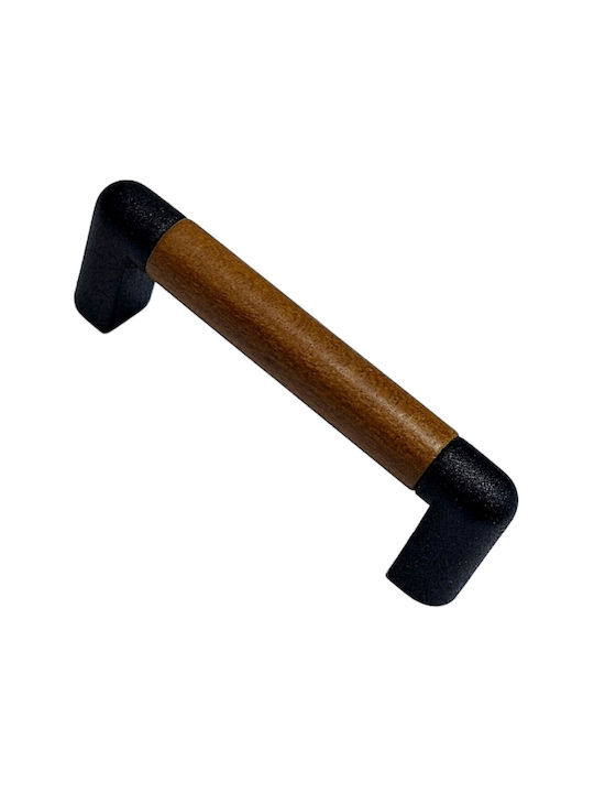 Italian Furniture Handle Eureka 11679-064-lef1 Black Matt Wood Size 6.4cm