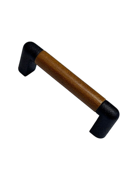 Italian Furniture Handle Eureka 11679-064-lef1 Black Matt Wood Size 6.4cm