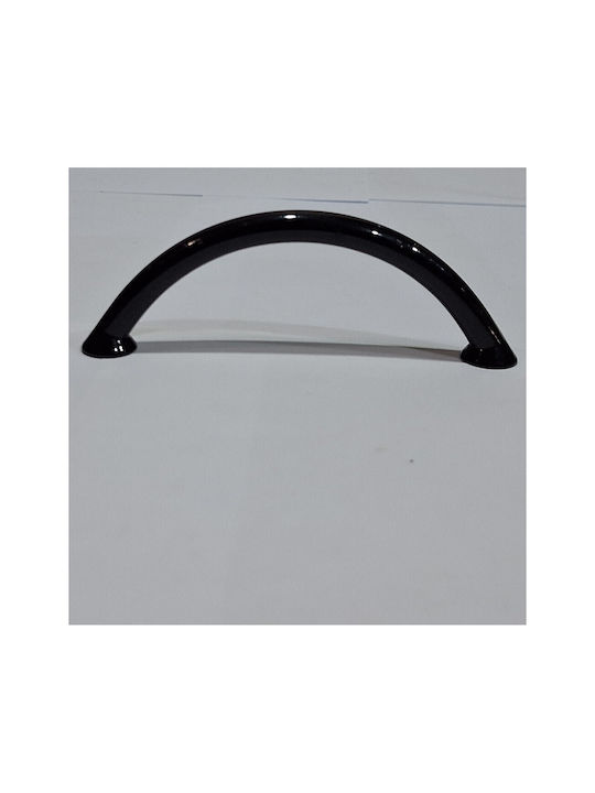 Italian Furniture Handle Eureka 11693-096-ino Black Glossy Size 9.6cm