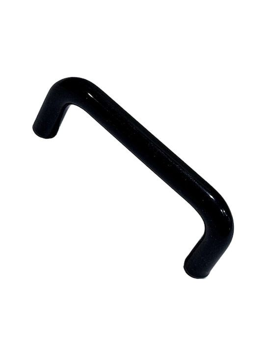 Italian Furniture Handle Eureka 11692-096-ino Black Matte Size 9.6cm