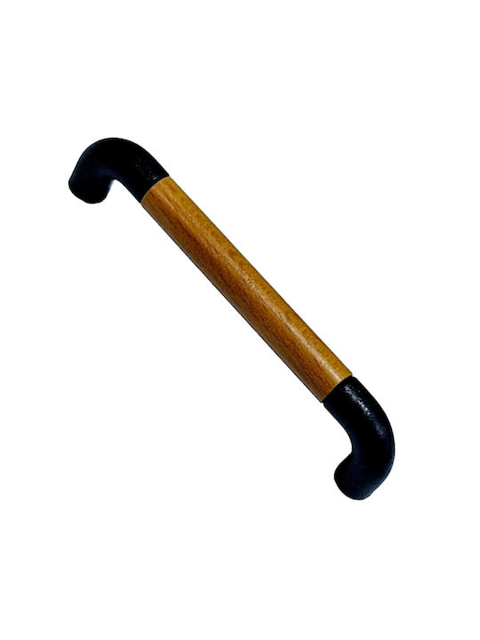 Italian Furniture Handle Eureka 11687-064-lef1 Black Matte Wood Size 6.4cm