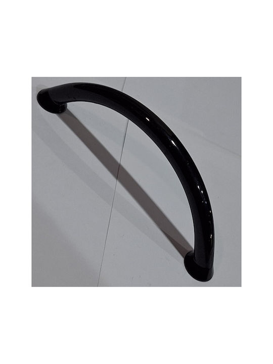 Italian Furniture Handle Eureka 11693-096-ino Black Glossy Size 9.6cm