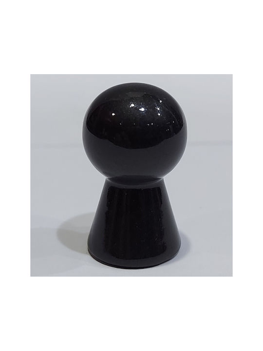 Italian Furniture Knob Eureka 11723-000-nel1 Black Acrylic Resin D.17