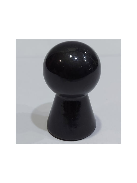 Italian Furniture Knob Eureka 11723-000-nel1 Black Acrylic Resin D.17
