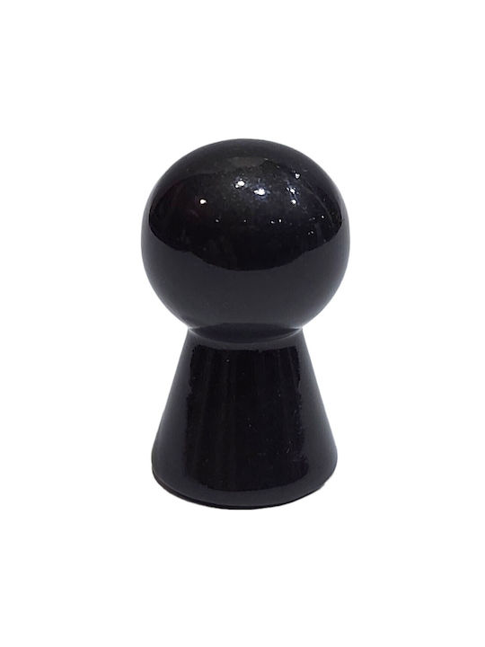 Italian Furniture Knob Eureka 11723-000-nel1 Black Acrylic Resin D.17