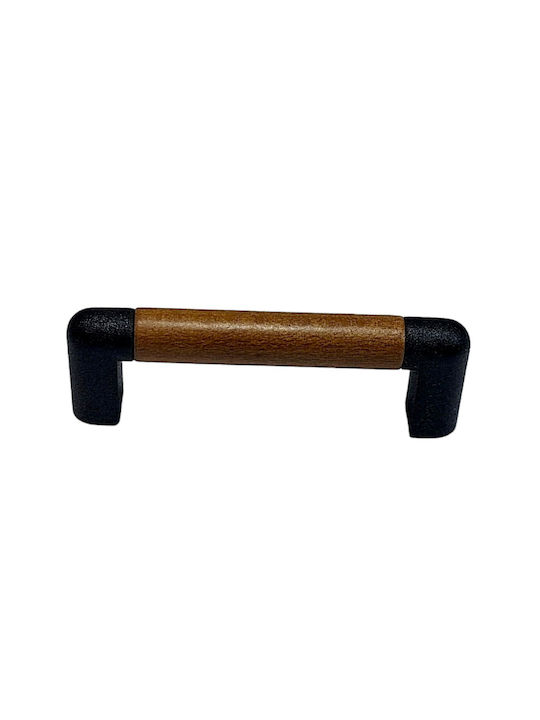 Italian Furniture Handle Eureka 11679-064-lef1 Black Matt Wood Size 6.4cm