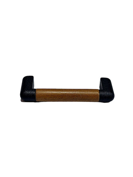 Italian Furniture Handle Eureka 11679-064-lef1 Black Matt Wood Size 6.4cm