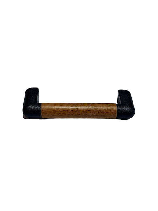 Italian Furniture Handle Eureka 11679-064-lef1 Black Matt Wood Size 6.4cm