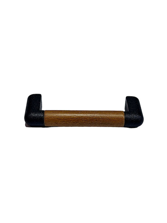 Italian Furniture Handle Eureka 11679-064-lef1 Black Matt Wood Size 6.4cm