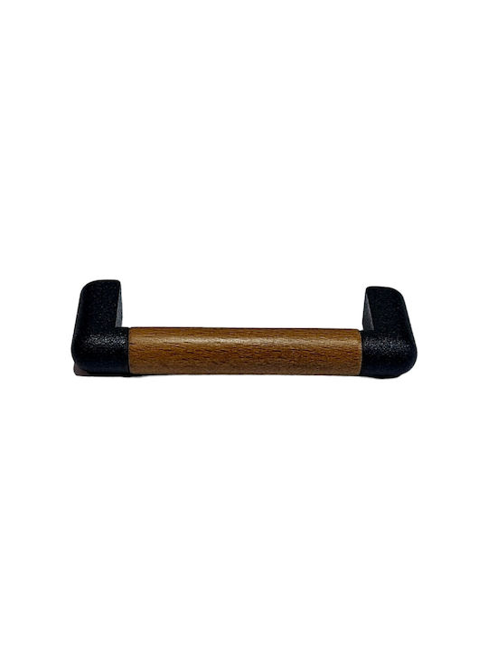 Italian Furniture Handle Eureka 11679-064-lef1 Black Matt Wood Size 6.4cm