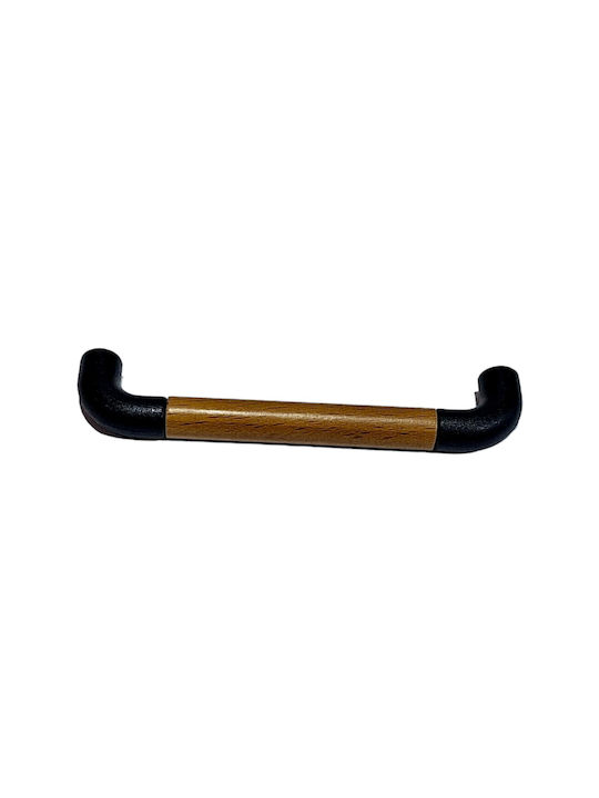 Italian Furniture Handle Eureka 11687-064-lef1 Black Matte Wood Size 6.4cm