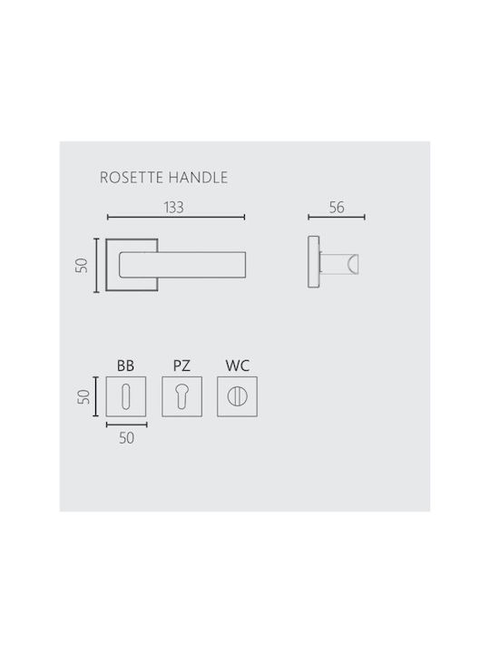Zogometal 362 Door Lever Rosette Brass Chrome Front Door Left Piece