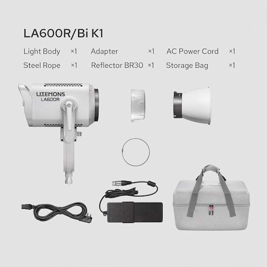 Godox Litemons La600bi – 600w Cob Led Light Bi-color 2800-6500k Bowens Mount & Carrying Bag
