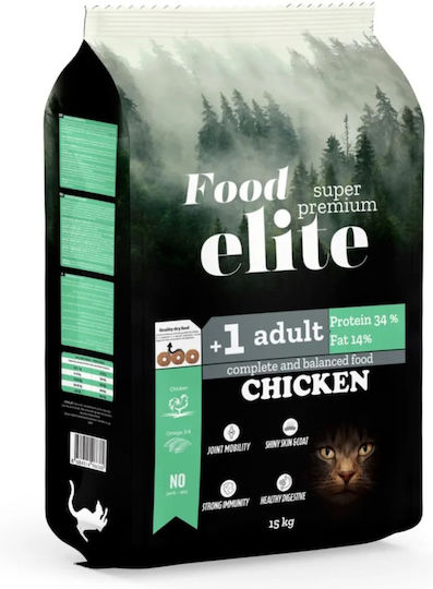 Elite Dry Food for Adult Cats with Chicken / Meat / Corn / Rice / Liver 15kg