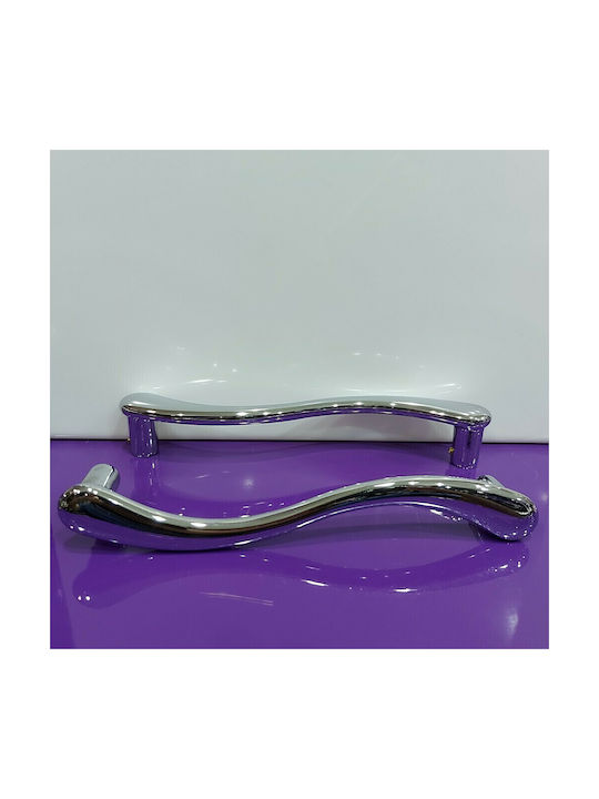 Italian Brass Front Door Handle Cal 4899-000-ino Polished Chrome Dimension 24.0cm