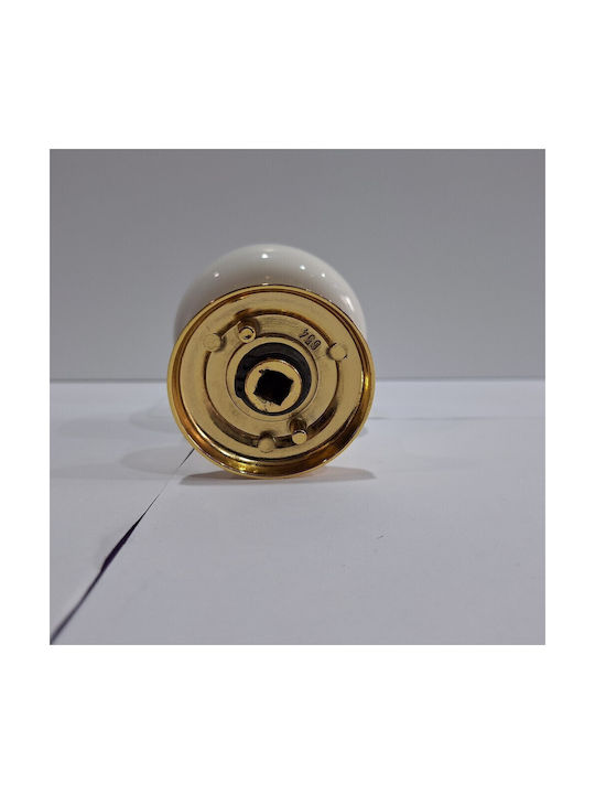 Italian Porcelain Front Door Knob Mandelli 10552-oro1 24k Gold Plated Dimensions 67×67×72 Mm