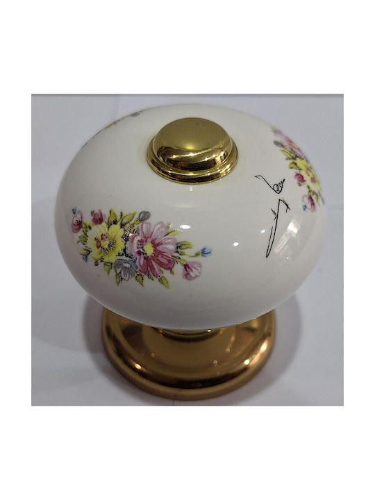 Italian Porcelain Front Door Knob Mandelli 10552-oro1 24k Gold Plated Dimensions 67×67×72 Mm
