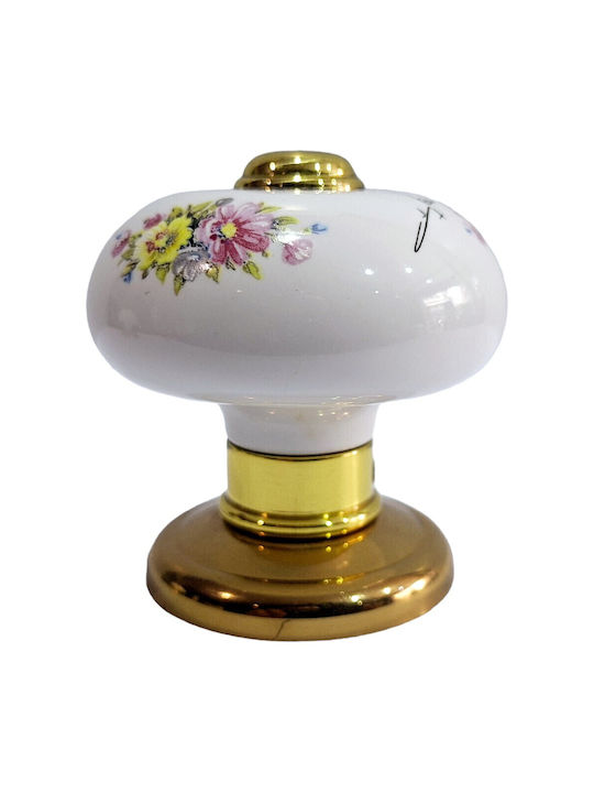 Italian Porcelain Front Door Knob Mandelli 10552-oro1 24k Gold Plated Dimensions 67×67×72 Mm