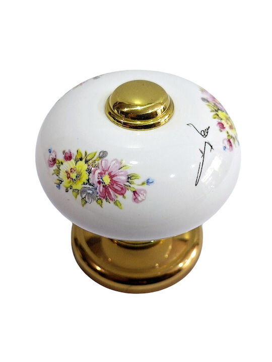Italian Porcelain Front Door Knob Mandelli 10552-oro1 24k Gold Plated Dimensions 67×67×72 Mm