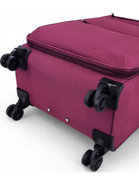 Forecast Fabric Burgundy Travel Suitcases Set of 3 with 4 Wheels
