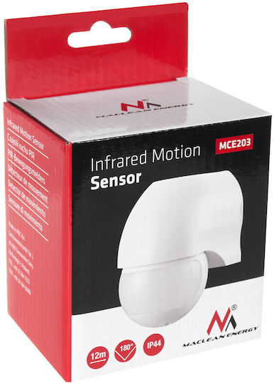 Maclean Energy Wired Infrared Motion Sensor 180° Detection Angle 12m Scope