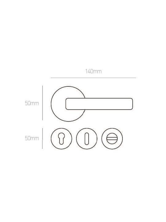 Door Lever Best 1004k Rosette Nickel Matte 140mm Bathroom Latch Pair